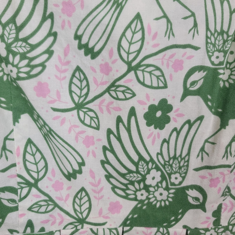 Retrolicious Green Bird Print Dress size S - Picture 4 of 8